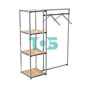 Хромированное вешало ГРАНЬ №1-3 с полками ДСП 16 мм