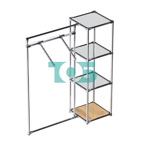 Хромированное вешало ГРАНЬ №1-4 с зеркальными полками 4 мм