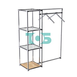 Хромированное вешало ГРАНЬ №1-4 с зеркальными полками 4 мм