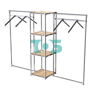 Хромированное вешало ГРАНЬ №2-3 с полками ДСП 16 мм