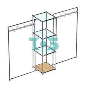 Хромированное вешало ЛУЧ №2-1 с полками стекло 6мм