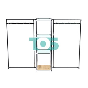 Хромированное вешало ЛУЧ №2-1 с полками стекло 6мм