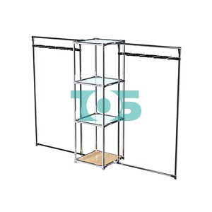 Хромированное вешало ЛУЧ №2-1 с полками стекло 6мм