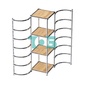 Хромированное вешало ДУГА №1-3 с полками ДСП 16 мм