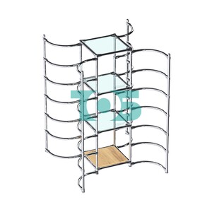 Хромированное вешало ДУГА №3-1 с полками стекло 6 мм