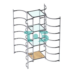 Хромированное вешало ДУГА №4-1 с полками стекло 6 мм