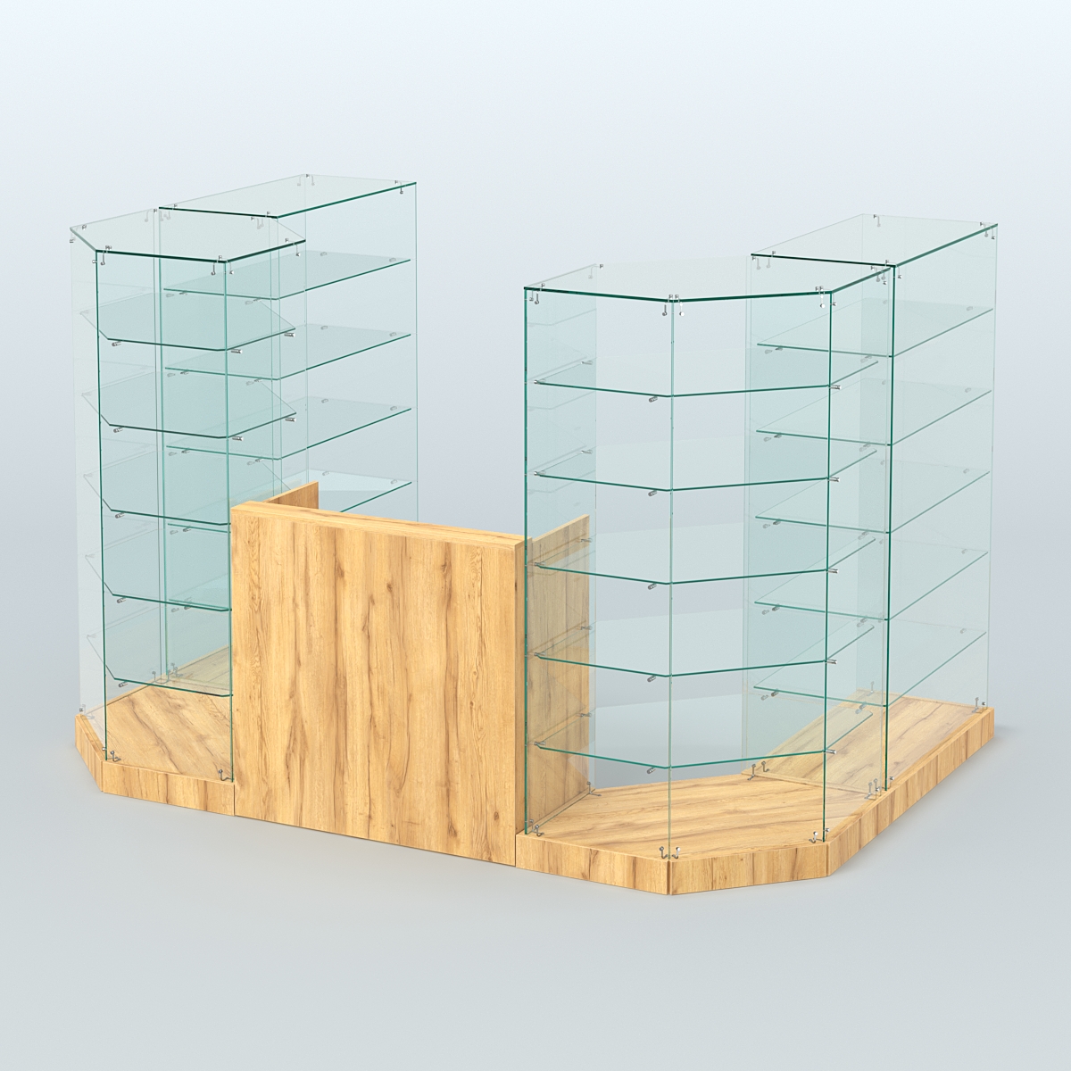 Торговый стеклянный павильон Абсолют №2 (открытый) (4.13 кв.м) Дуб Золотистый