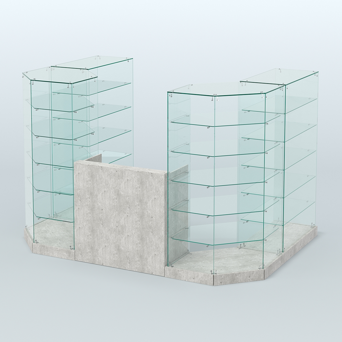 Торговый стеклянный павильон Абсолют №2 (открытый) (4.13 кв.м) Метрополитан Грей