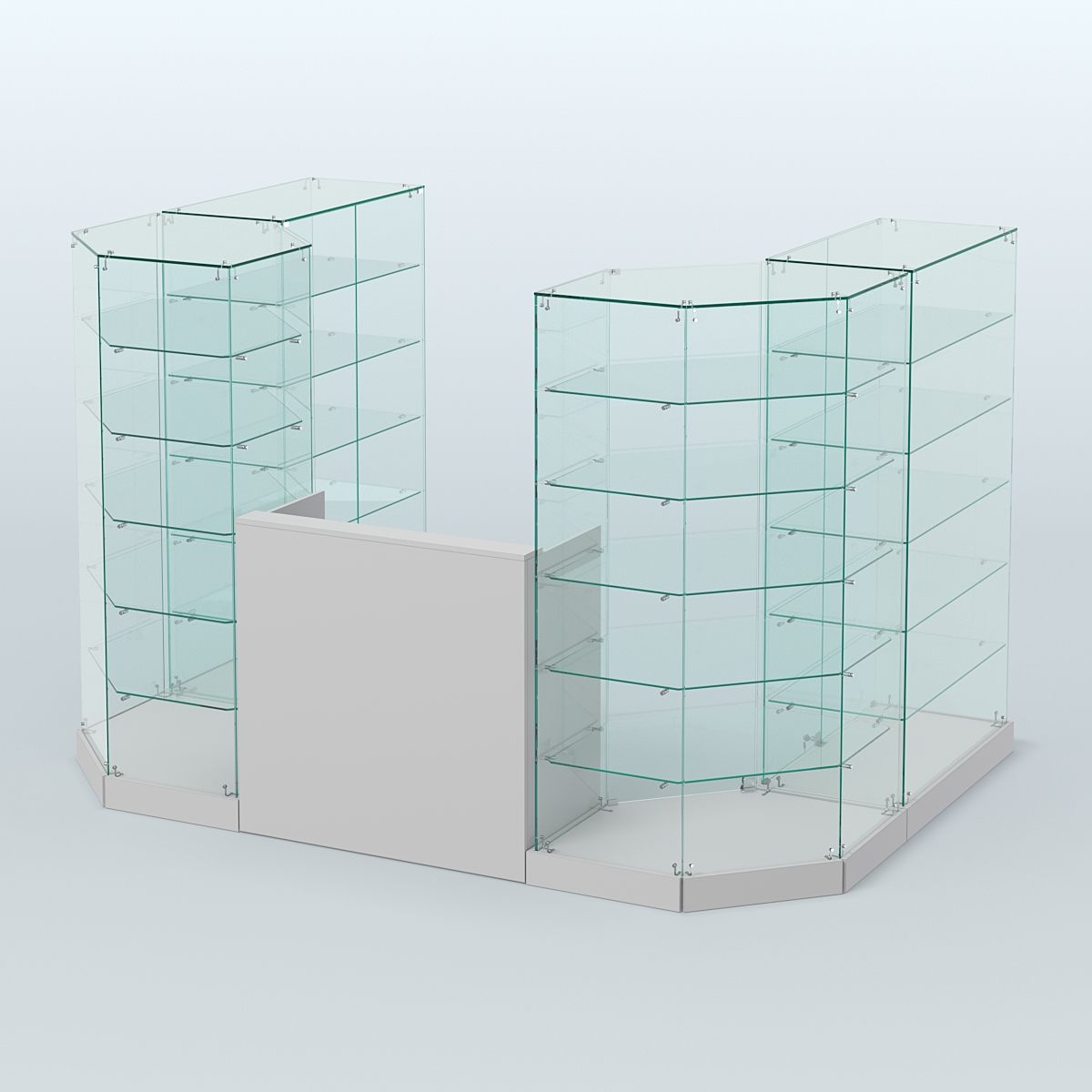 Торговый стеклянный павильон Абсолют №2а (закрытый) (4.13 кв.м) Серый