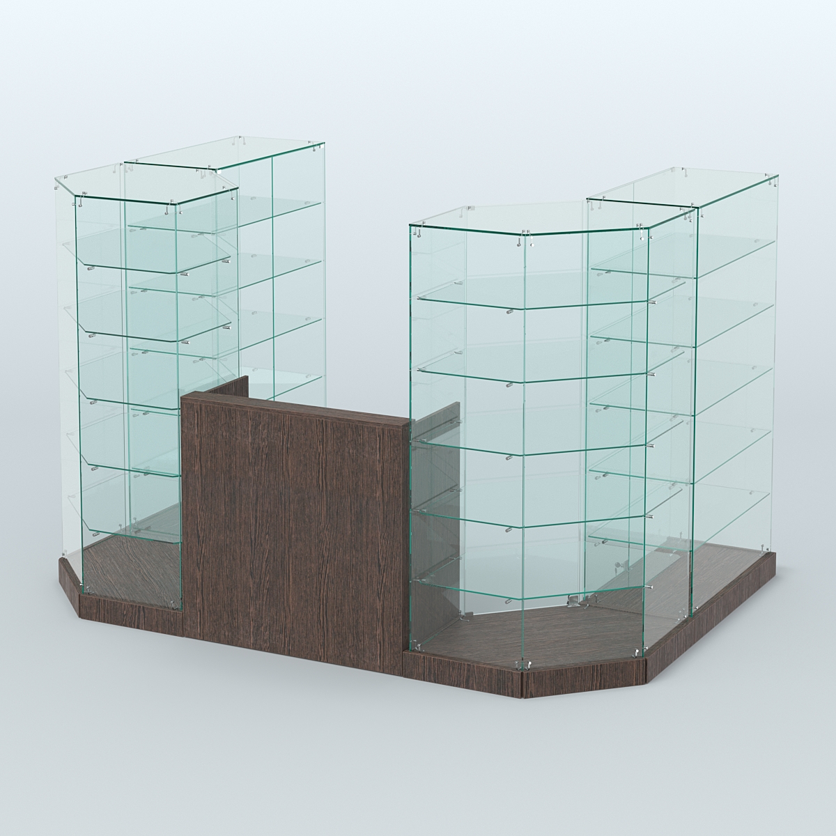 Торговый стеклянный павильон Абсолют №2а (закрытый) (4.13 кв.м) Дуб Венге