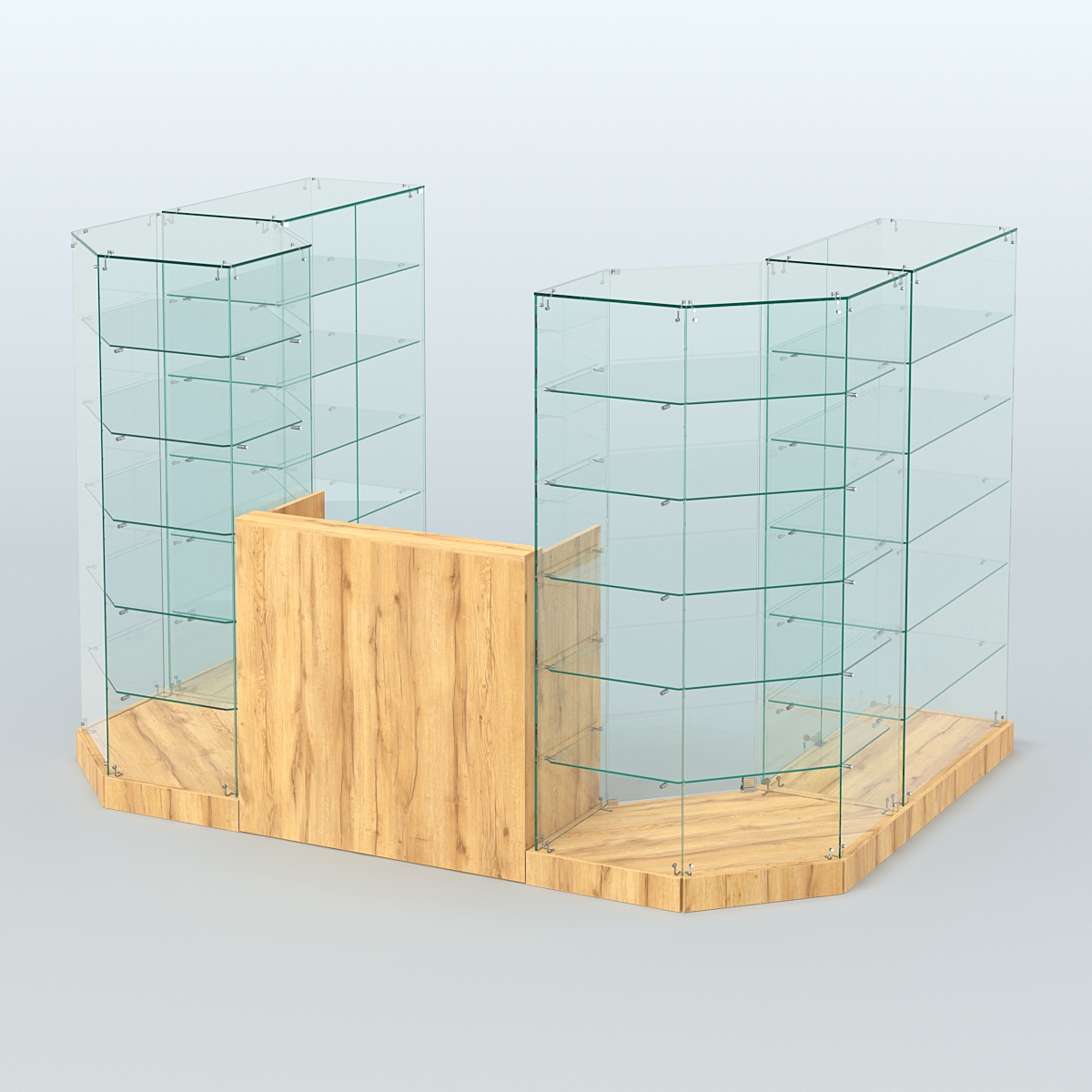 Торговый стеклянный павильон Абсолют №2а (закрытый) (4.13 кв.м) Дуб Золотистый