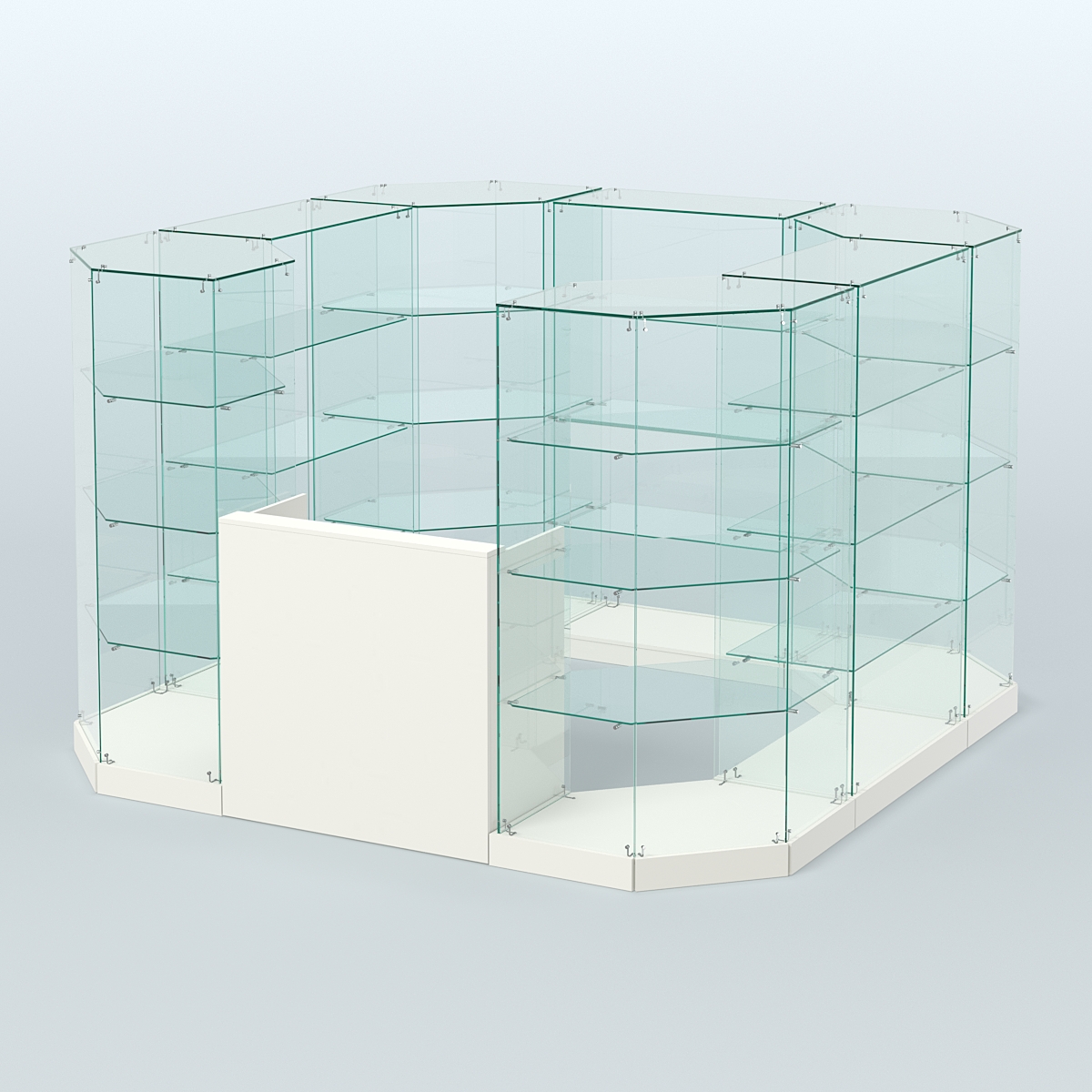 Торговый стеклянный павильон Абсолют №3 (открытый) (6, 05 кв.м) Белый