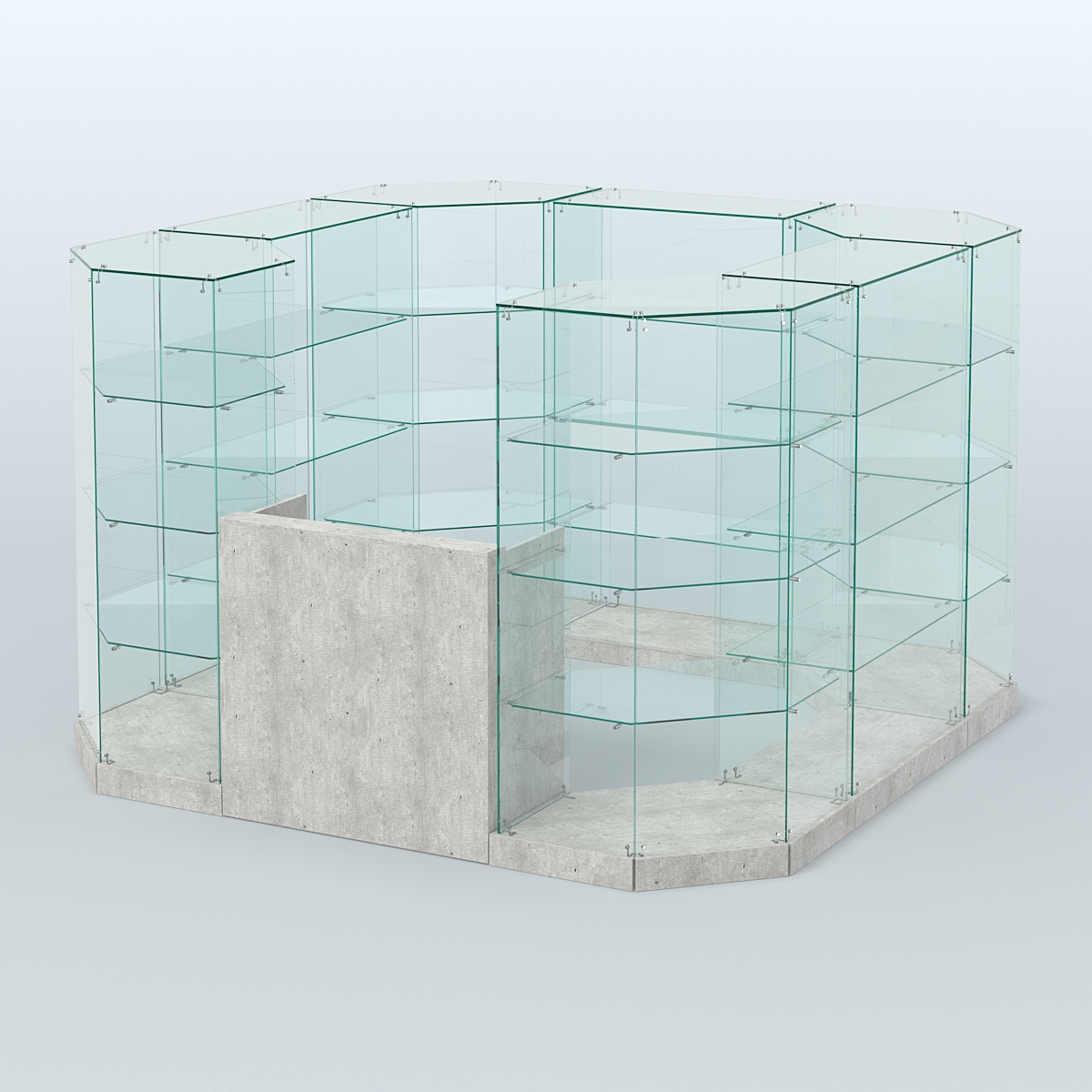 Торговый стеклянный павильон Абсолют №3 (открытый) (6, 05 кв.м) Метрополитан Грей