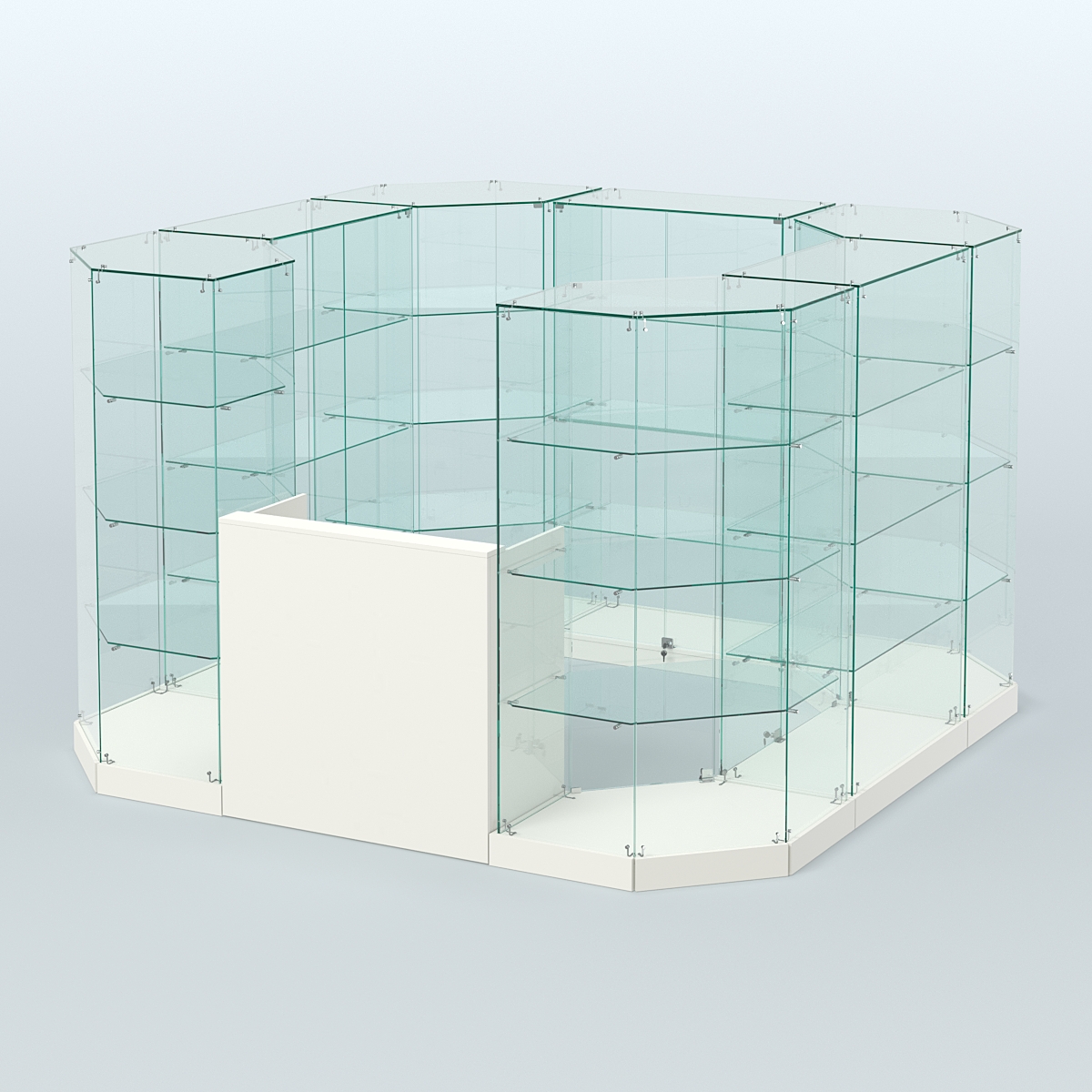 Торговый стеклянный павильон Абсолют №3а (закрытый) (6, 05 кв.м) Белый
