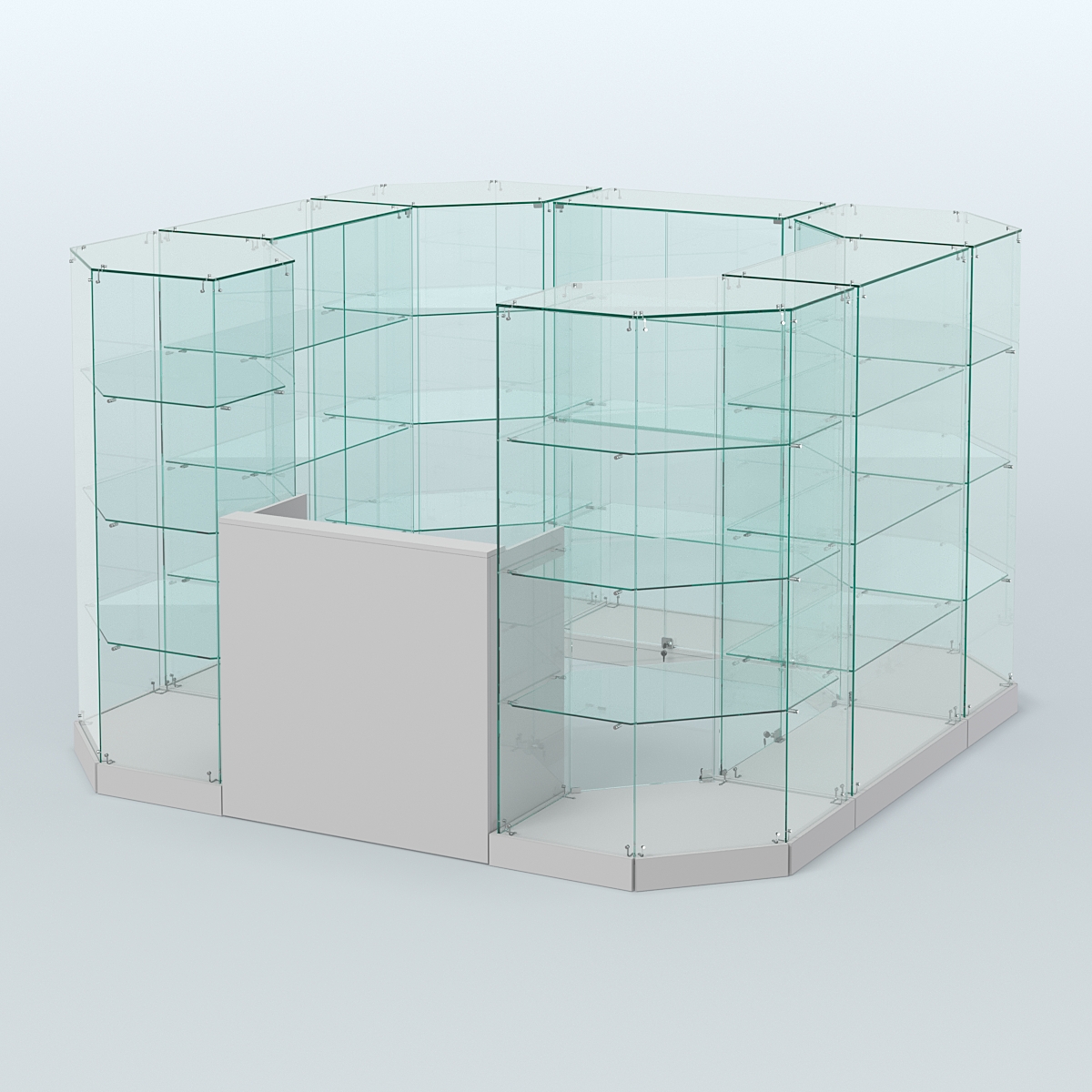 Торговый стеклянный павильон Абсолют №3а (закрытый) (6, 05 кв.м) Серый