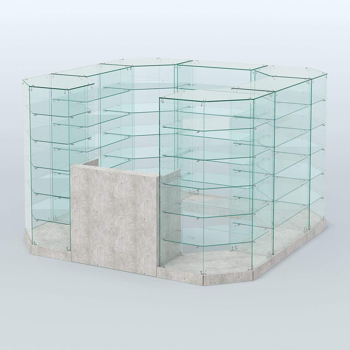 Торговый стеклянный павильон Абсолют №4 (открытый) (6, 05 кв.м) Метрополитан Грей