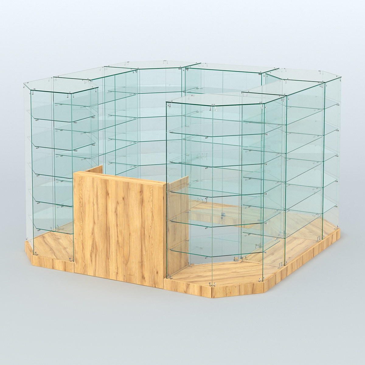 Торговый стеклянный павильон Абсолют №4а (закрытый) (6, 05 кв.м) Дуб Золотистый