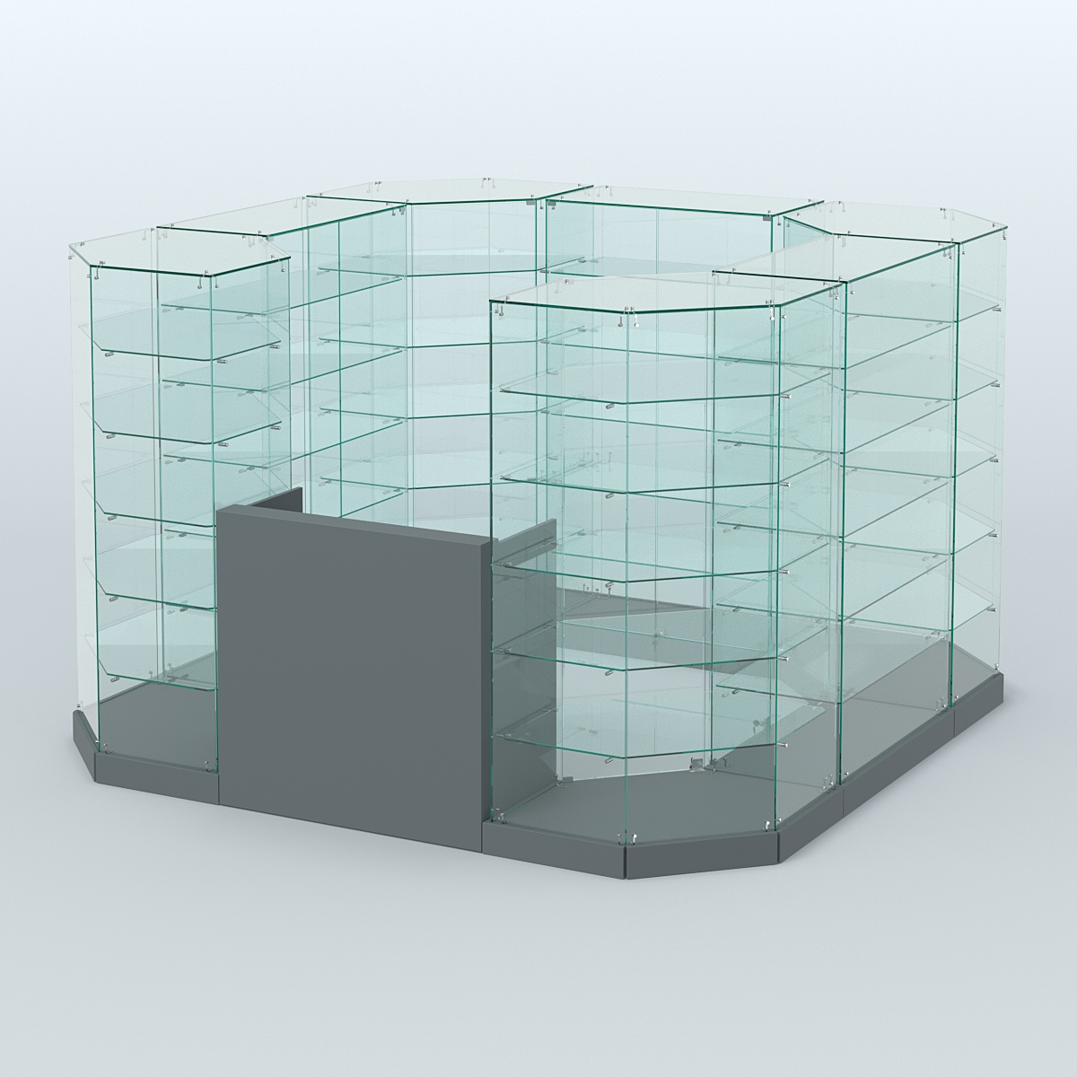 Торговый стеклянный павильон Абсолют №4а (закрытый) (6, 05 кв.м) Темно-Серый