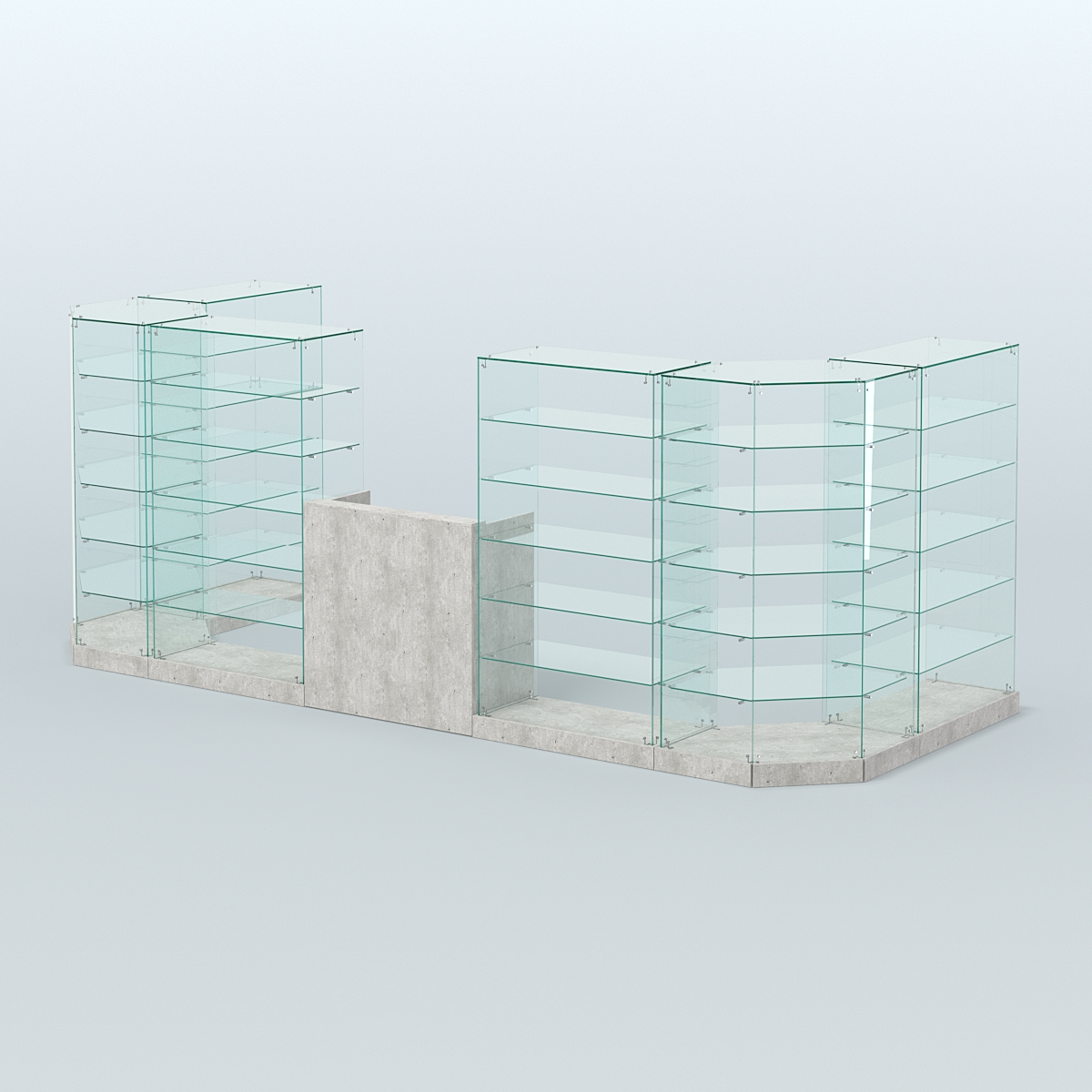 Торговый стеклянный павильон Абсолют №6 (открытый) (7, 15 кв.м) Метрополитан Грей