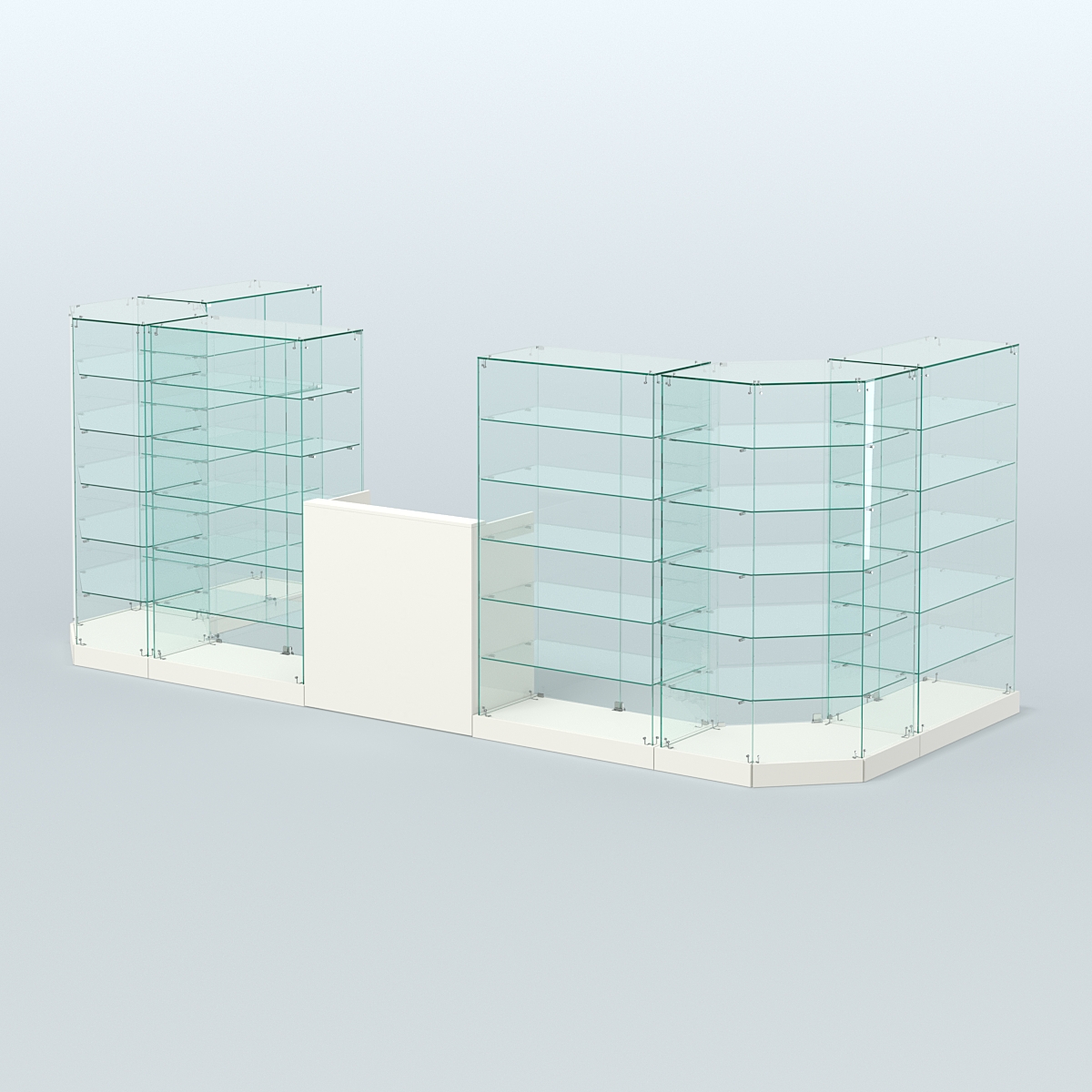 Торговый стеклянный павильон Абсолют №6а (закрытый) (7, 15 кв.м) Белый