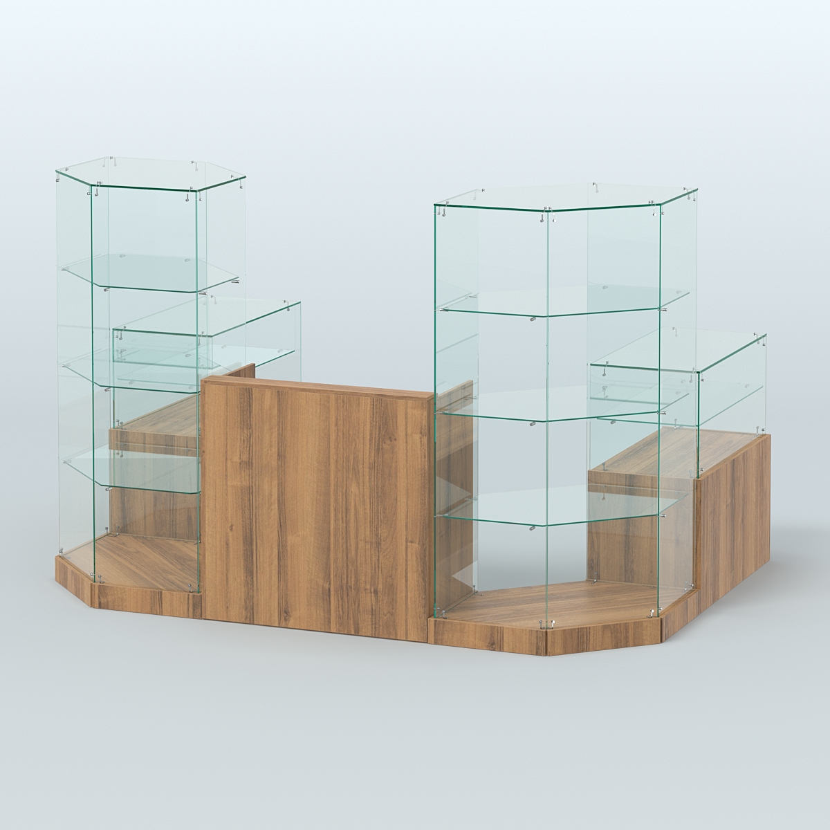 Торговый стеклянный павильон Абсолют №7 (открытый) (4, 13 кв.м) Орех