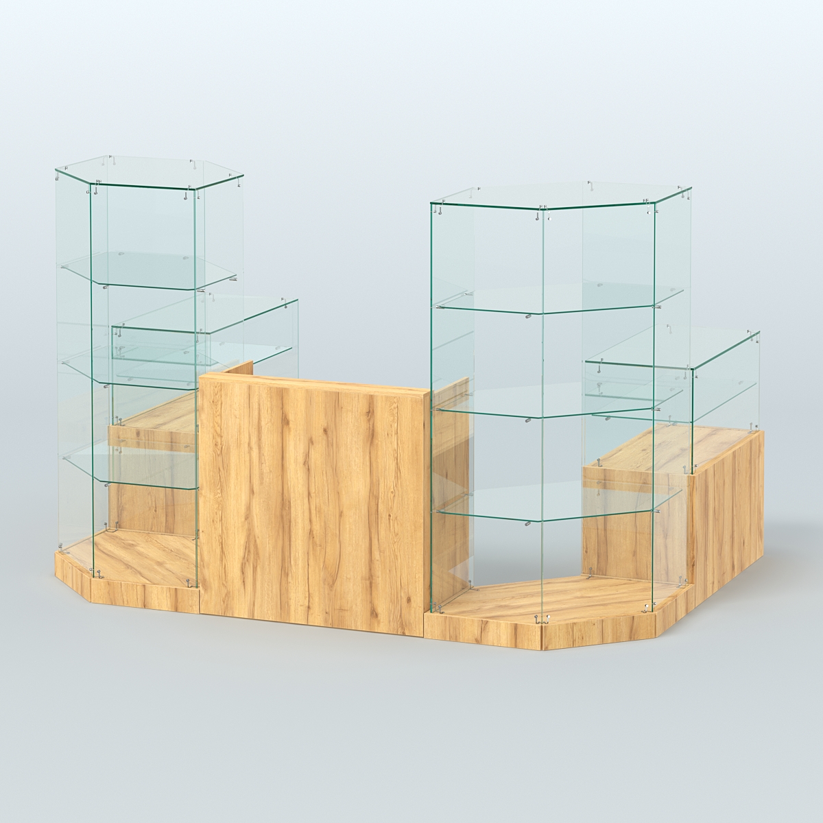 Торговый стеклянный павильон Абсолют №7 (открытый) (4, 13 кв.м) Дуб Золотистый