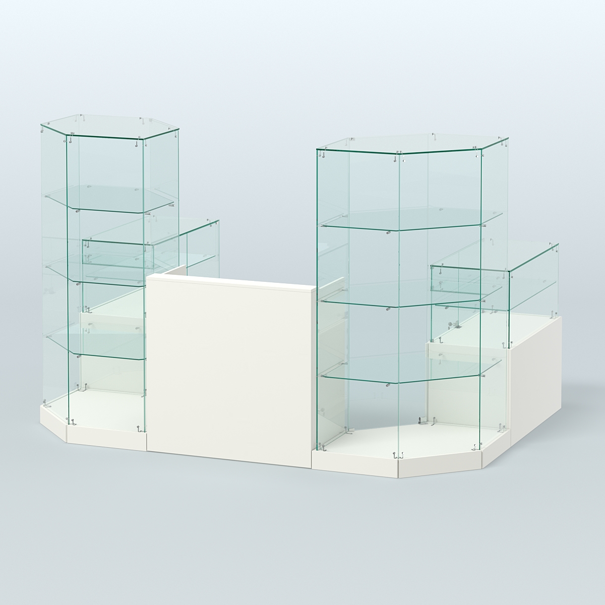 Торговый стеклянный павильон Абсолют №7а (закрытый) (4, 13 кв.м) Белый