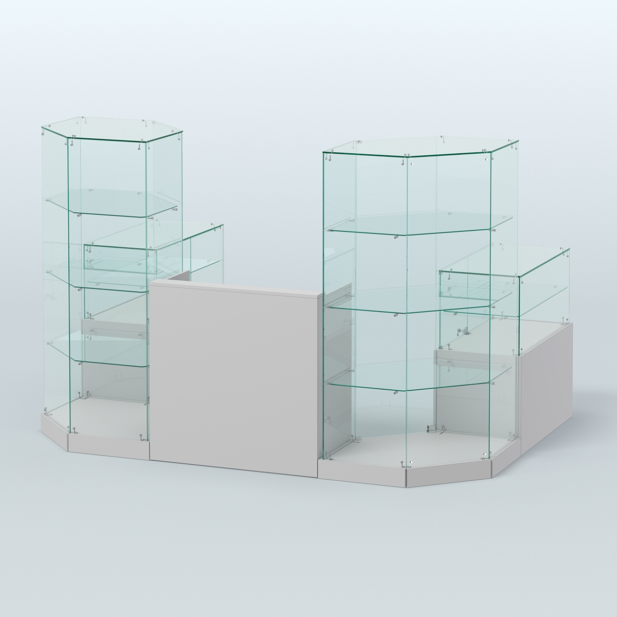 Торговый стеклянный павильон Абсолют №7а (закрытый) (4, 13 кв.м) Серый