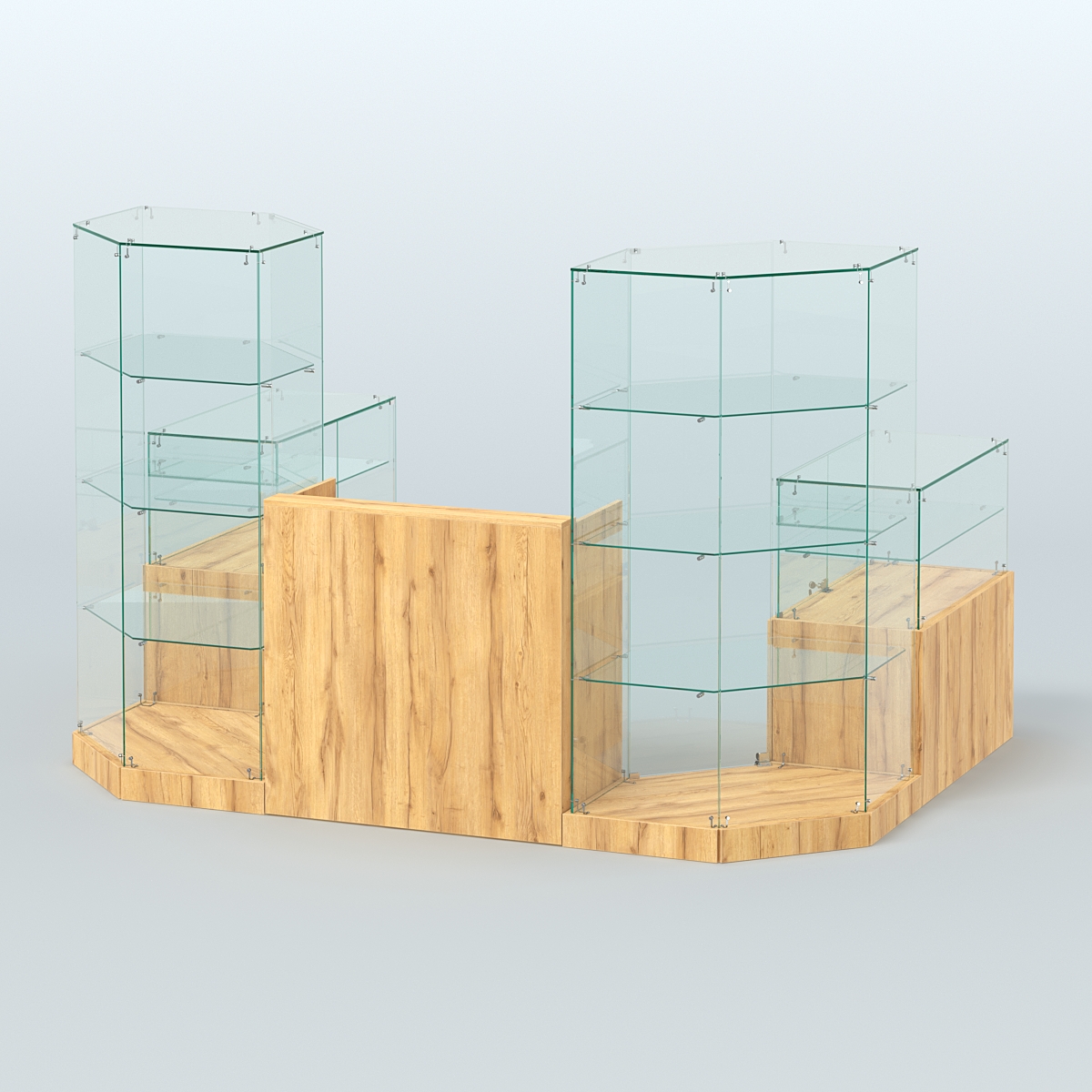 Торговый стеклянный павильон Абсолют №7а (закрытый) (4, 13 кв.м) Дуб Золотистый