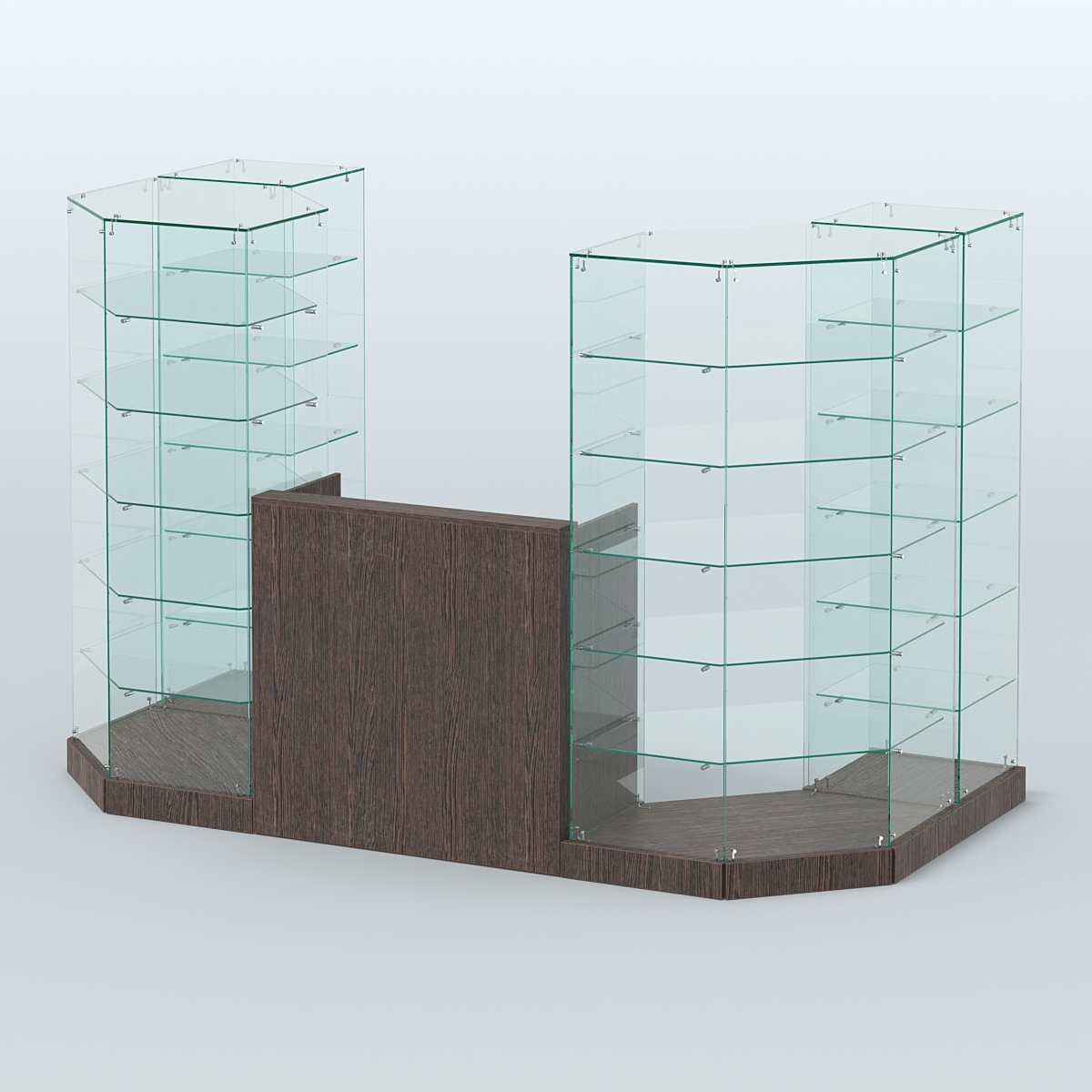 Торговый стеклянный павильон Абсолют №8 (открытый) (3 кв.м) Дуб Венге