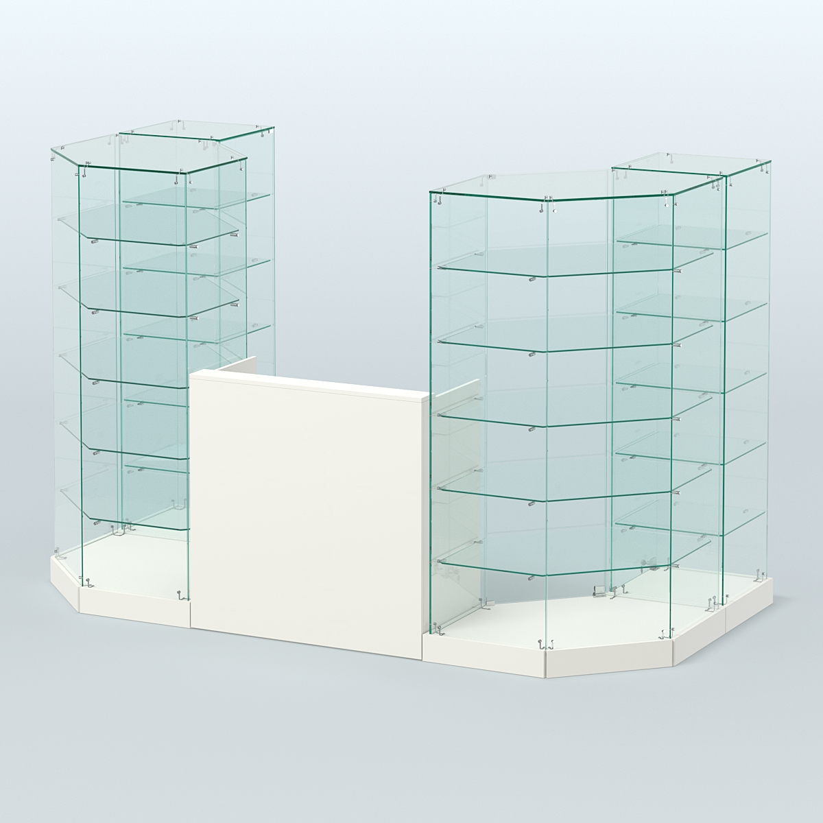 Торговый стеклянный павильон Абсолют №8а (закрытый) (3 кв.м) Белый