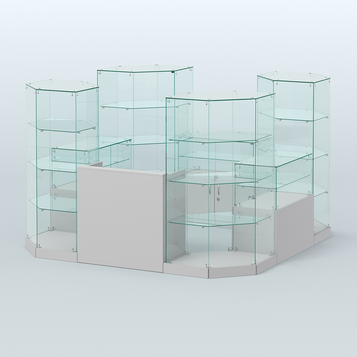 Торговый стеклянный павильон Абсолют №9а (закрытый) (6, 05 кв.м) Серый