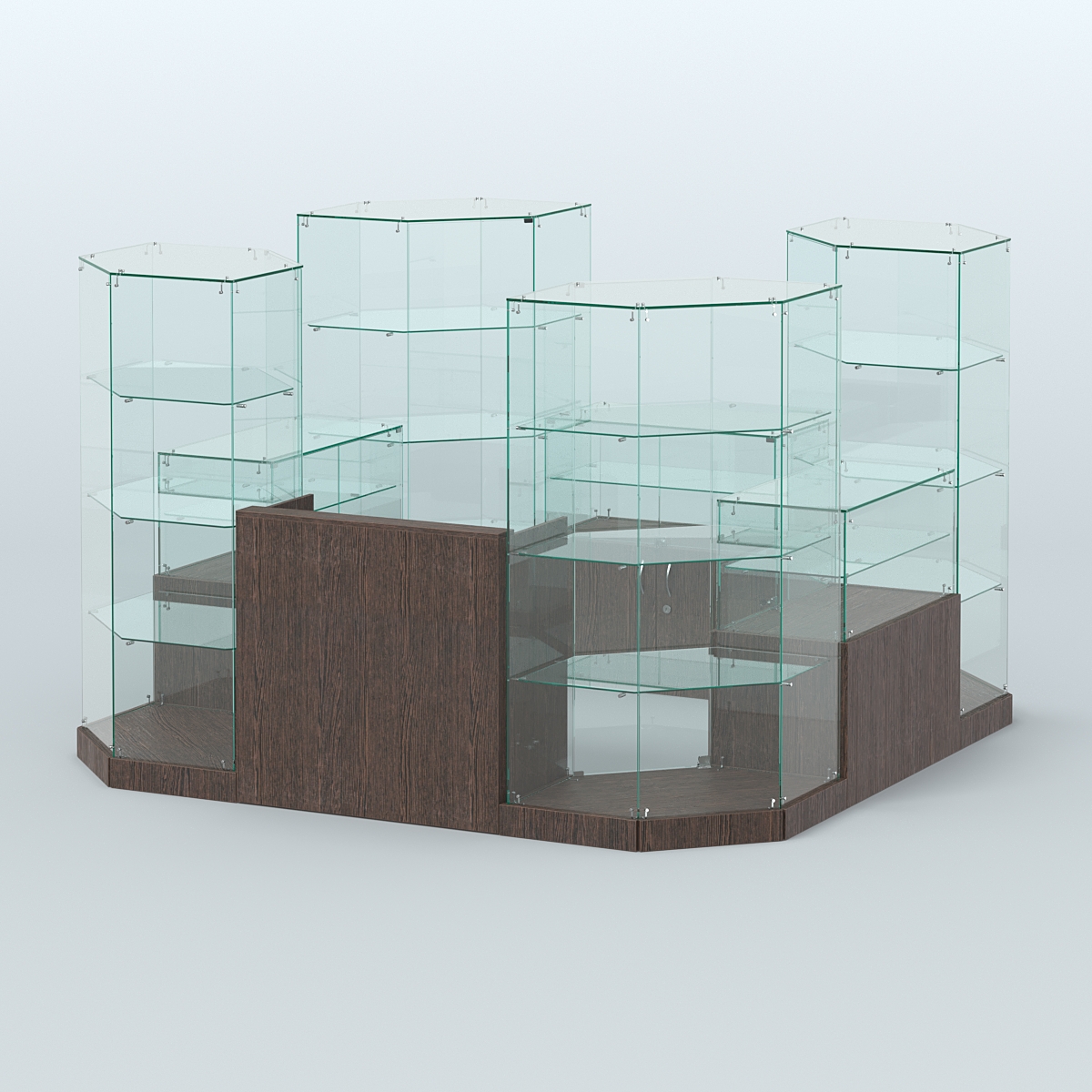 Торговый стеклянный павильон Абсолют №9а (закрытый) (6, 05 кв.м) Дуб Венге