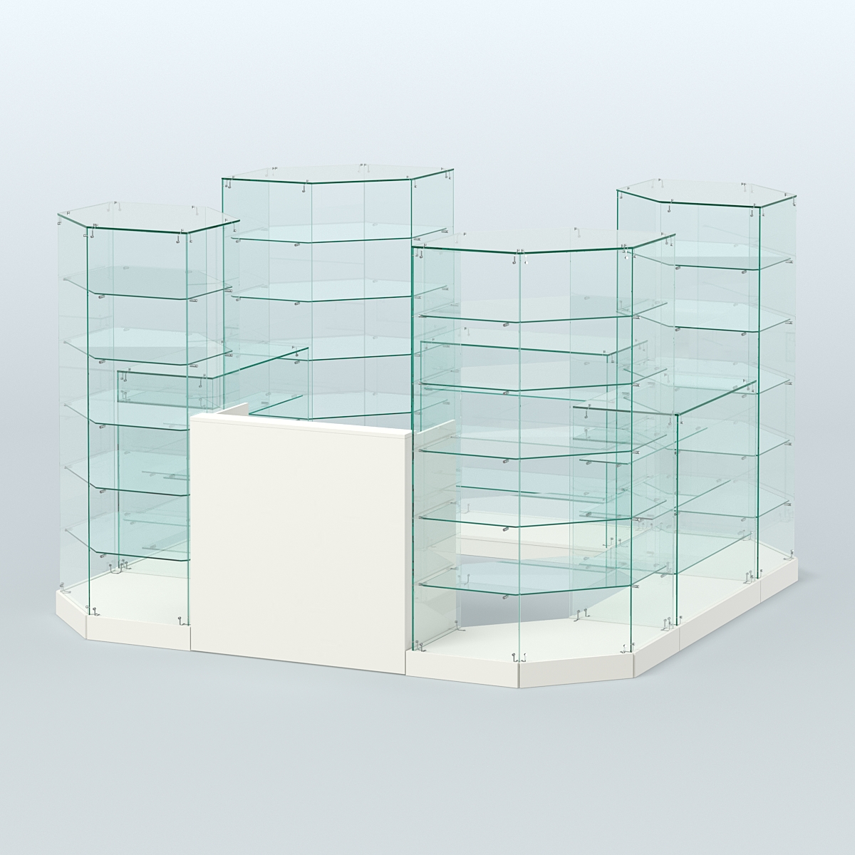 Торговый стеклянный павильон Абсолют №10 (открытый) (6, 05 кв.м) Белый