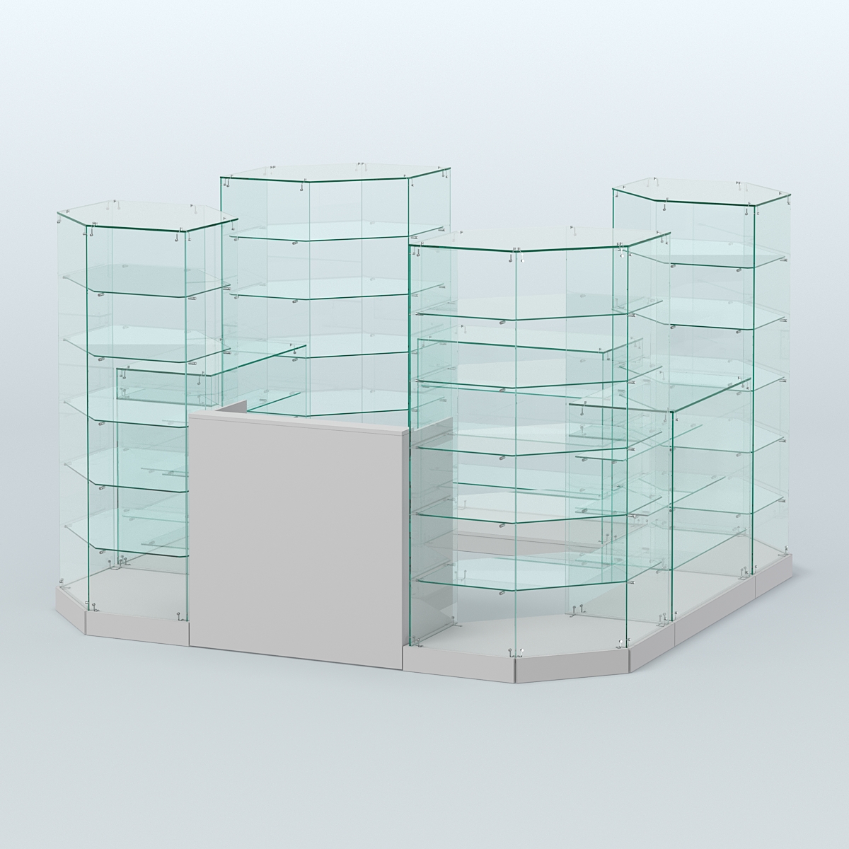 Торговый стеклянный павильон Абсолют №10 (открытый) (6, 05 кв.м) Серый