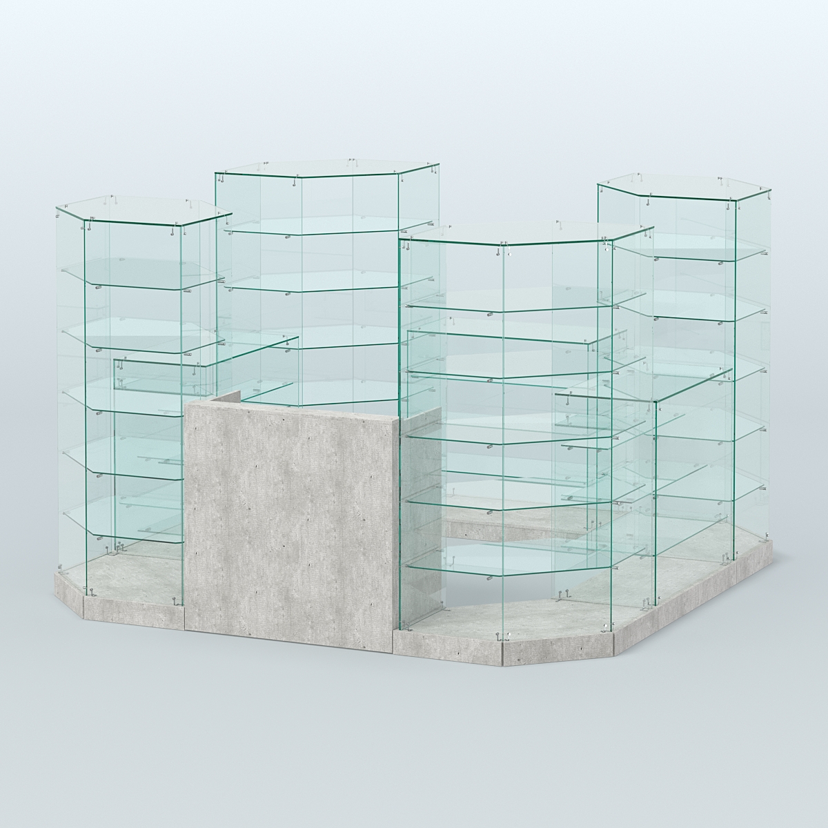 Торговый стеклянный павильон Абсолют №10 (открытый) (6, 05 кв.м) Метрополитан Грей