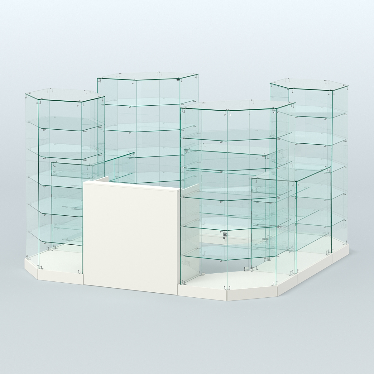 Торговый стеклянный павильон Абсолют №10а (закрытый) (6, 05 кв.м) Белый