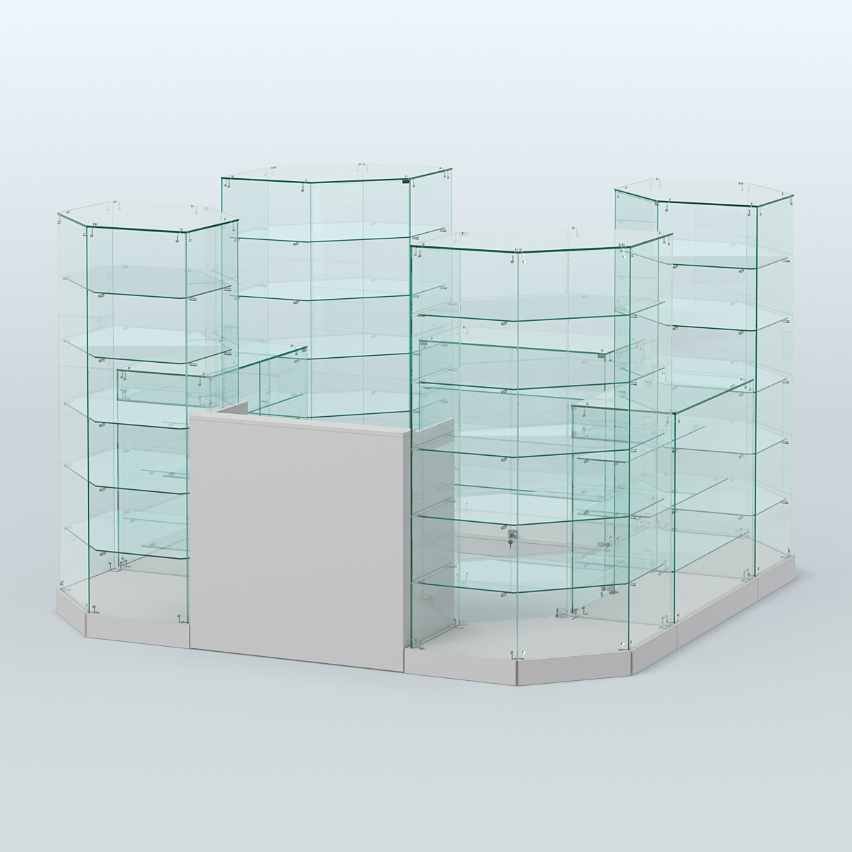 Торговый стеклянный павильон Абсолют №10а (закрытый) (6, 05 кв.м) Серый