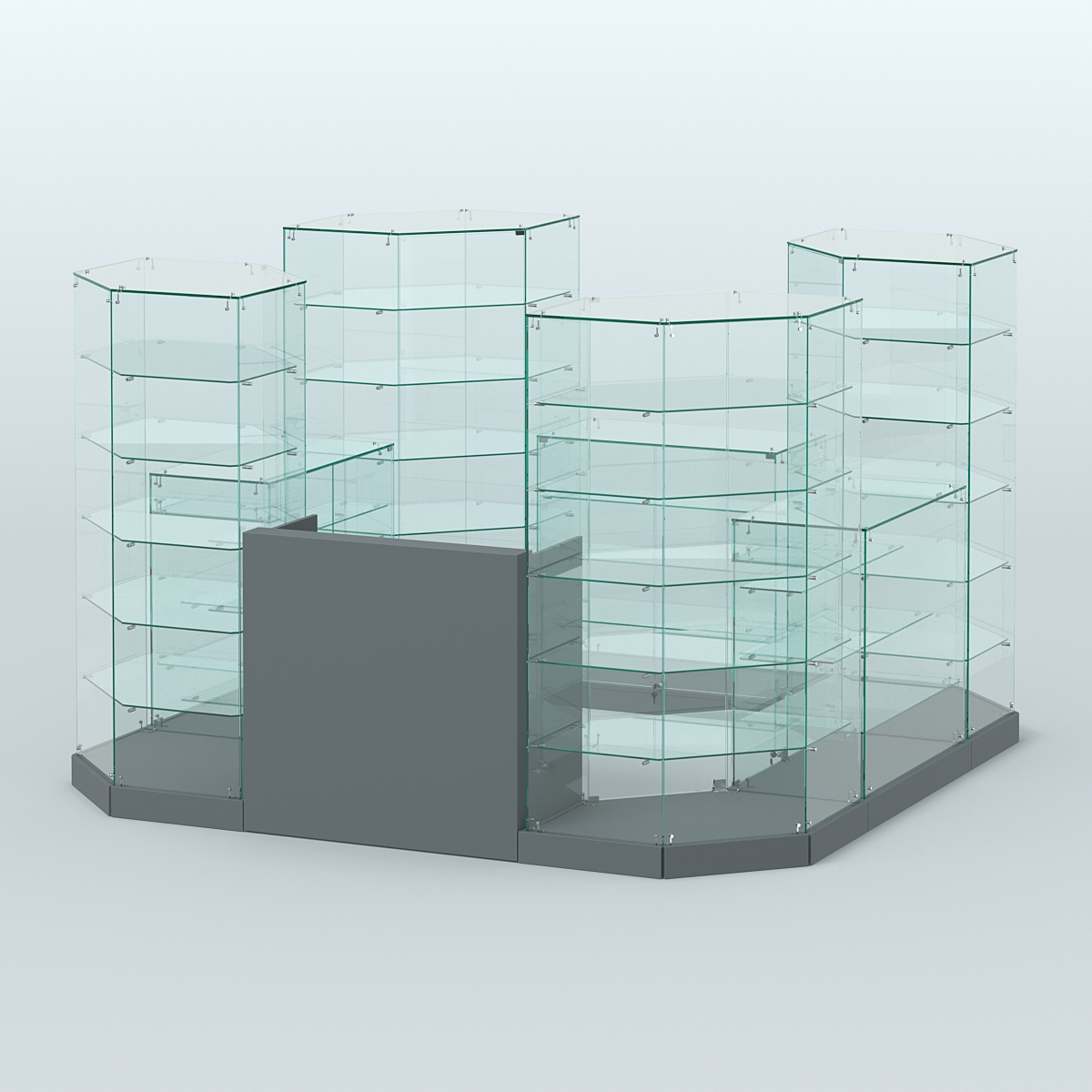 Торговый стеклянный павильон Абсолют №10а (закрытый) (6, 05 кв.м) Темно-Серый