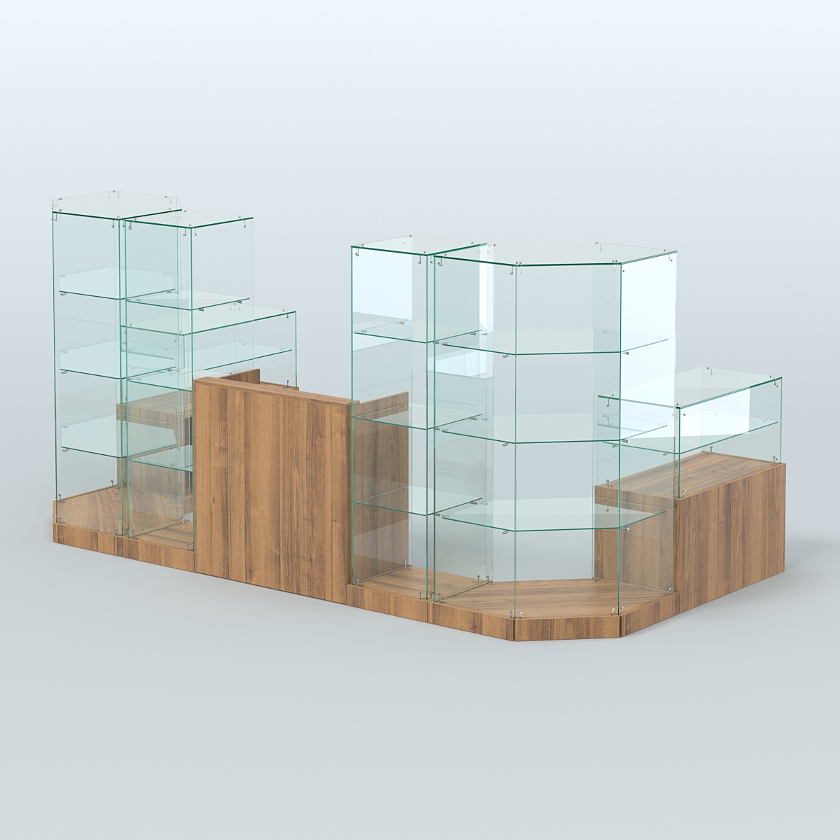 Торговый стеклянный павильон Абсолют №11 (открытый) (5, 64 кв.м) Орех