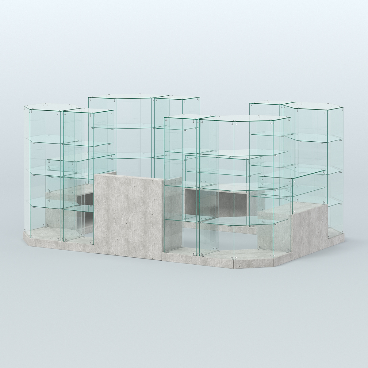 Торговый стеклянный павильон Абсолют №12 (открытый) (8, 26 кв.м) Метрополитан Грей