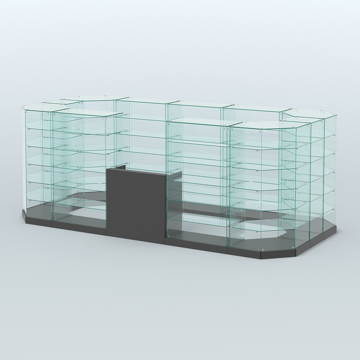 Торговый стеклянный павильон Абсолют №13 (открытый) (8, 56 кв.м) Черный