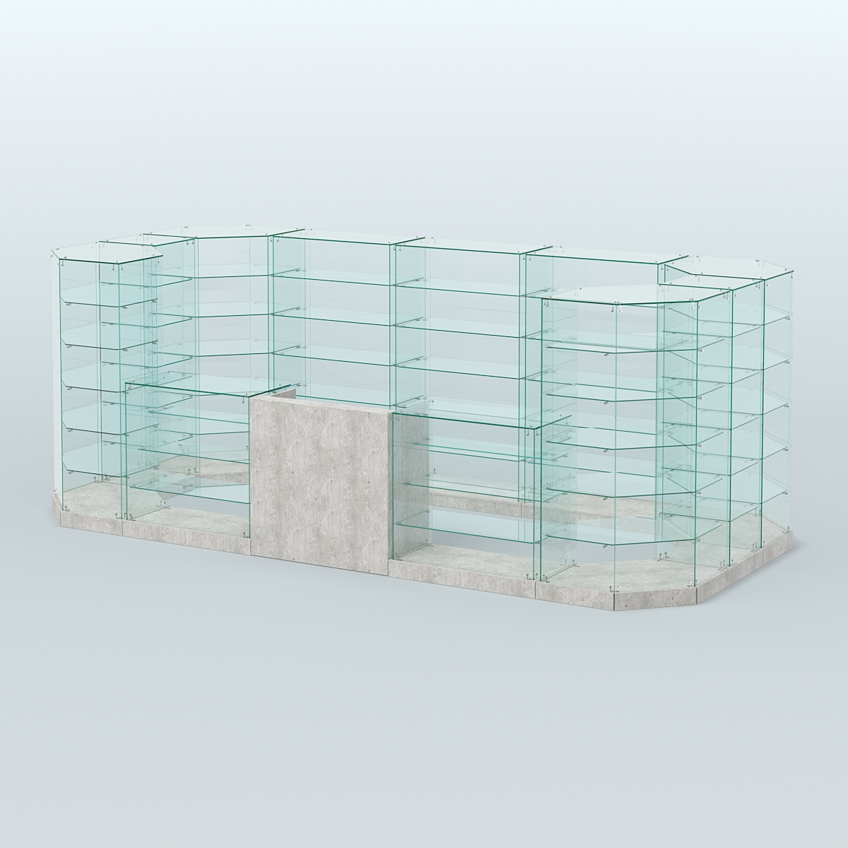 Торговый стеклянный павильон Абсолют №14 (открытый) (8, 56 кв.м) Метрополитан Грей