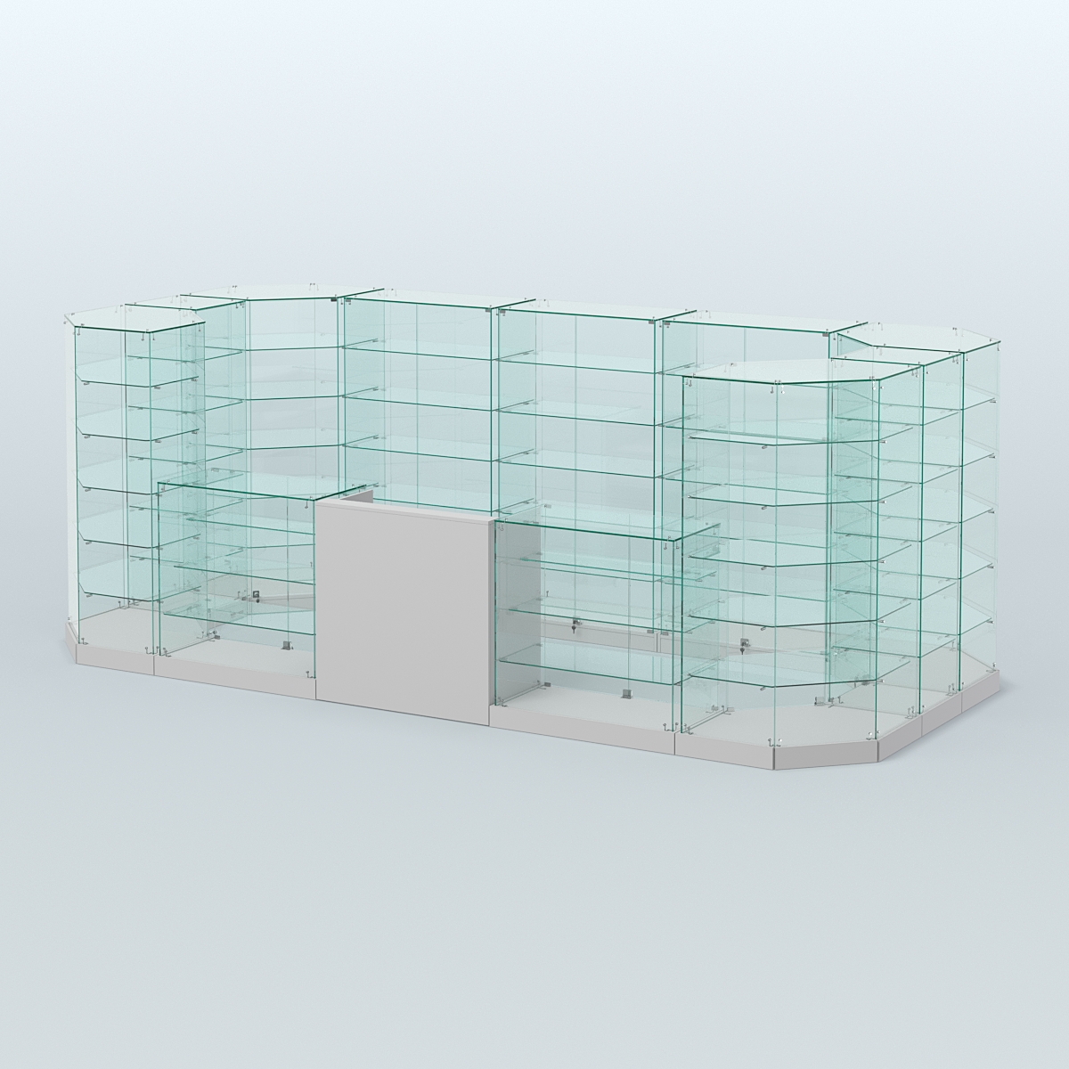 Торговый стеклянный павильон Абсолют №14а (закрытый) (8, 56 кв.м) Серый