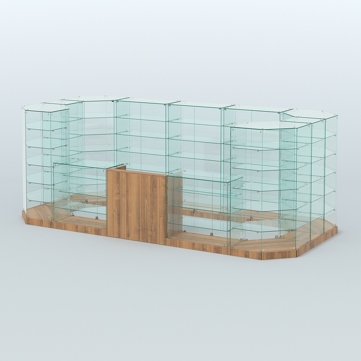 Торговый стеклянный павильон Абсолют №14а (закрытый) (8, 56 кв.м) Орех