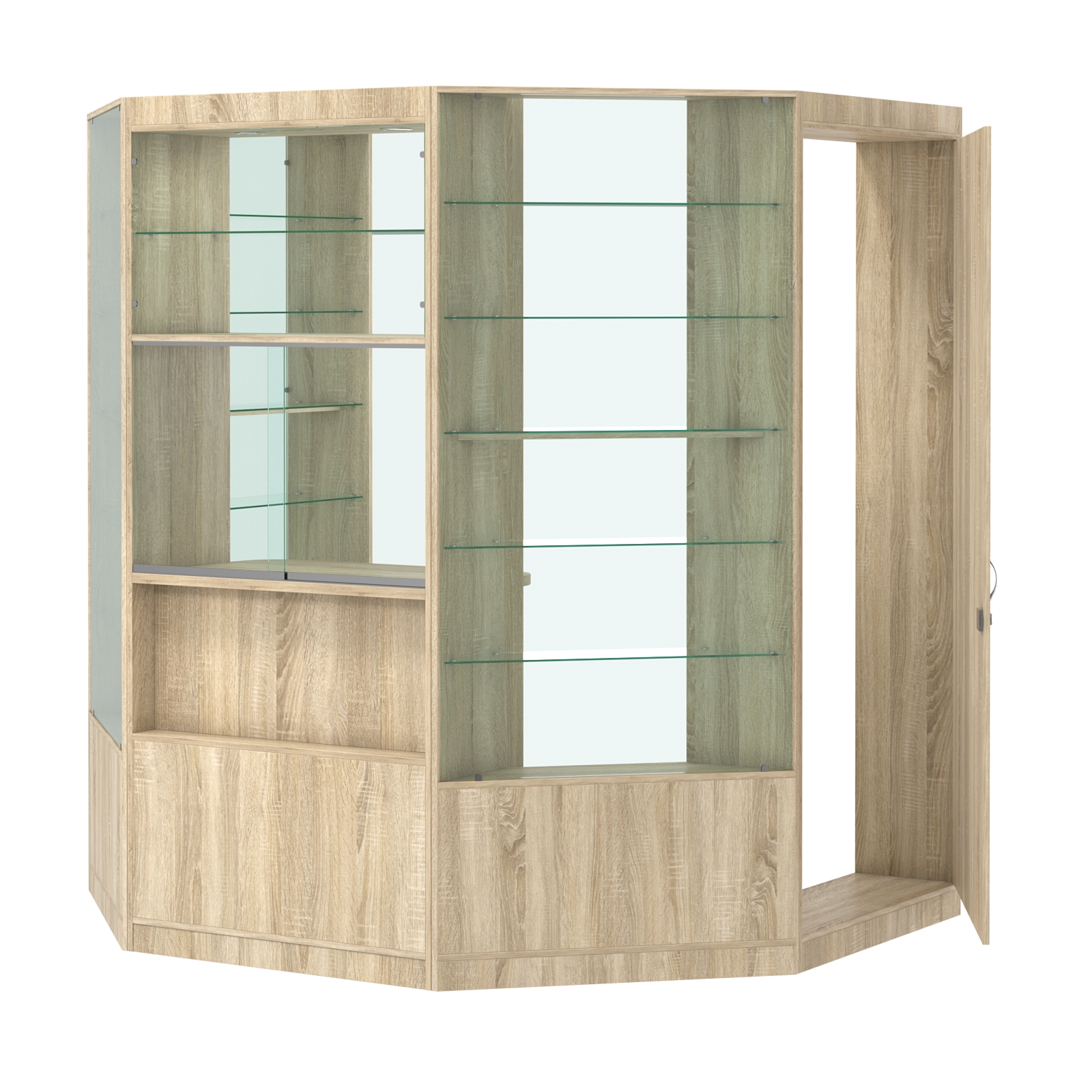 Пристенный торговый павильон из ДСП СЭСП №1 (3, 3 кв.м) Дуб Сонома