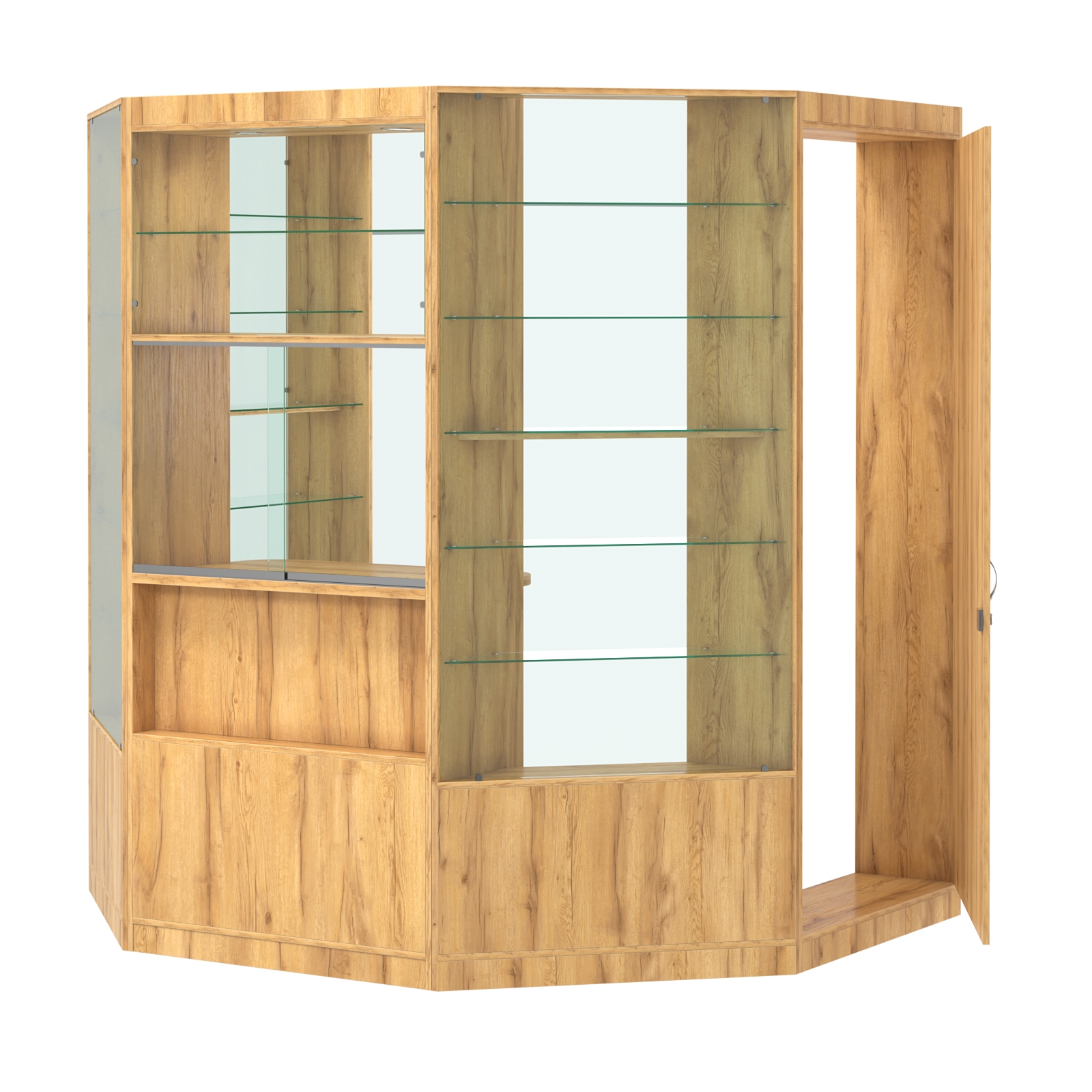 Пристенный торговый павильон из ДСП СЭСП №1 (3, 3 кв.м) Дуб Золотистый