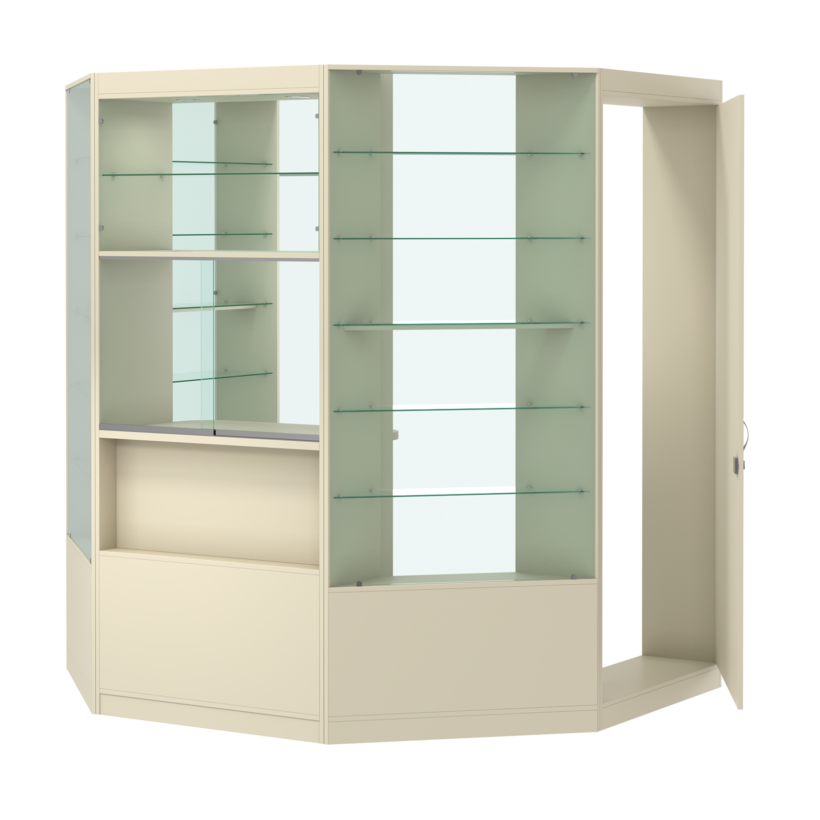 Пристенный торговый павильон из ДСП СЭСП №1 (3, 3 кв.м) Крем Вайс