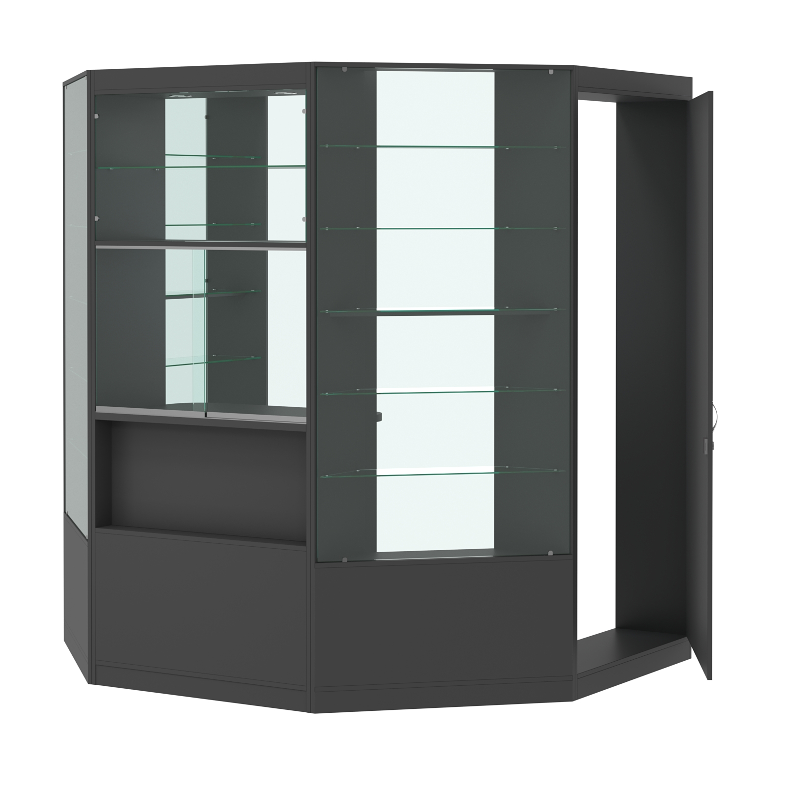 Пристенный торговый павильон из ДСП СЭСП №1 (3, 3 кв.м) Черный