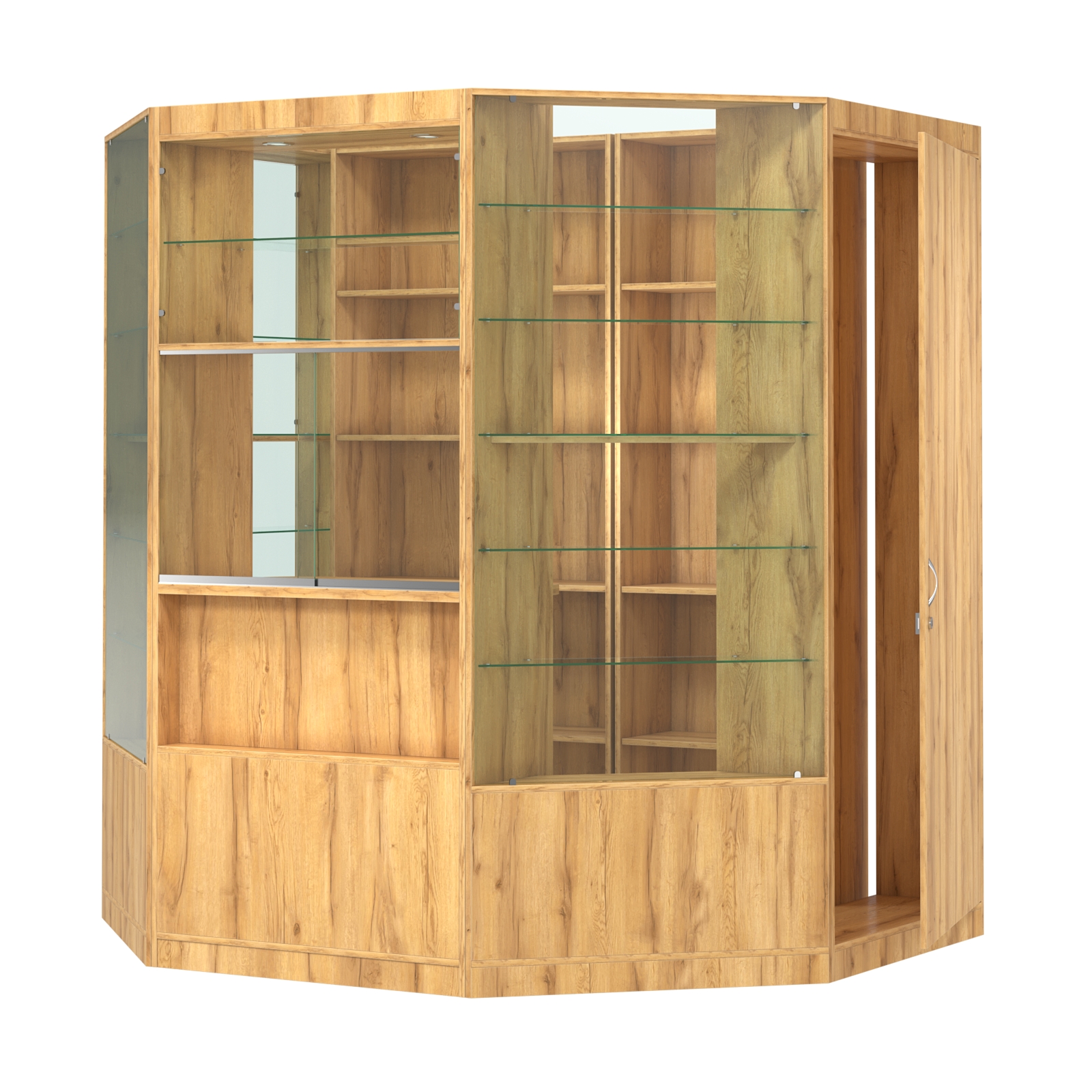 Пристенный торговый павильон из ДСП СЭСП №2 (3, 3 кв.м) Дуб Золотистый